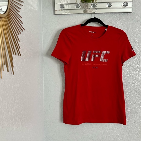Womens Red UFC T shirt by Reebok - Picture 6 of 10
